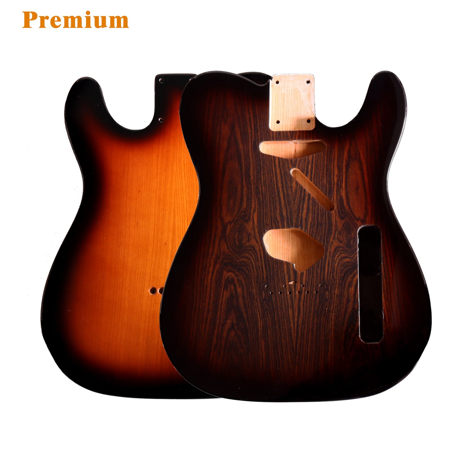 FretPrime Special Wood Veneer Tele Body SS — Ash Wood Brown