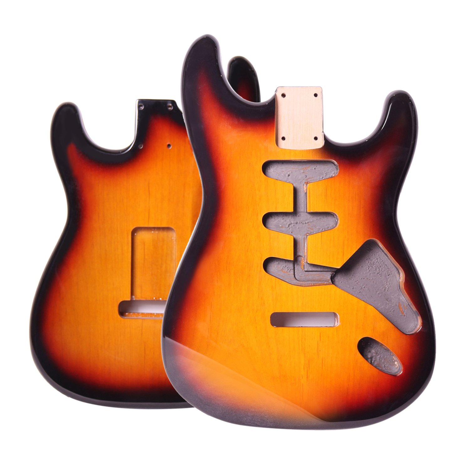 FretPrime Roasted Poplar Strat Body SSS — 3-Tone Sunburst