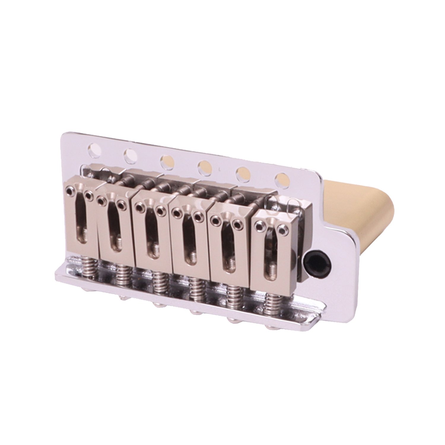 FretPrime Vintage Tremolo Bridge — Full Brass Block, 6-Point, Chrome
