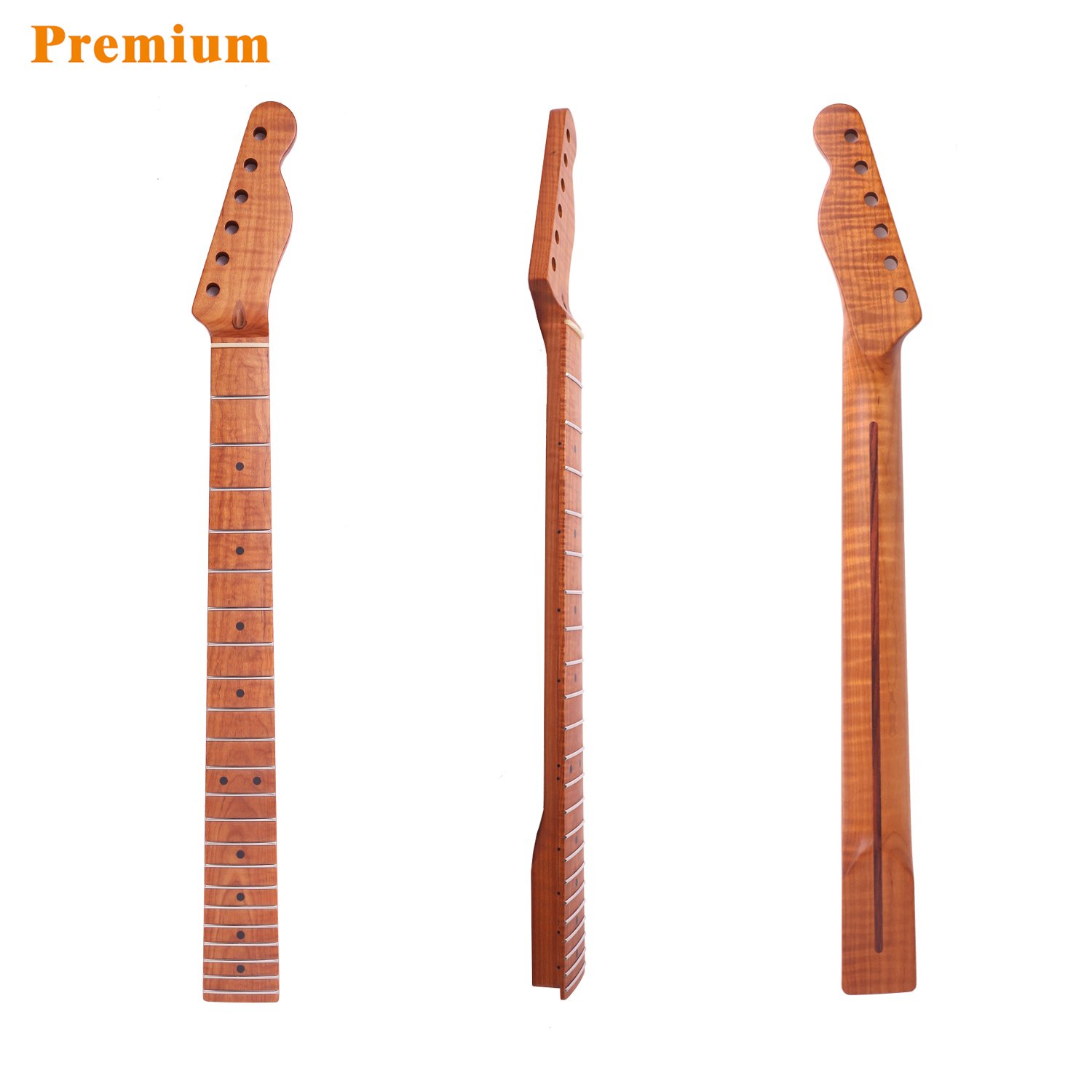 FretPrime Tele Congolese Mahogany Neck with Rosewood Fretboard — 9.5" Radius, Gloss