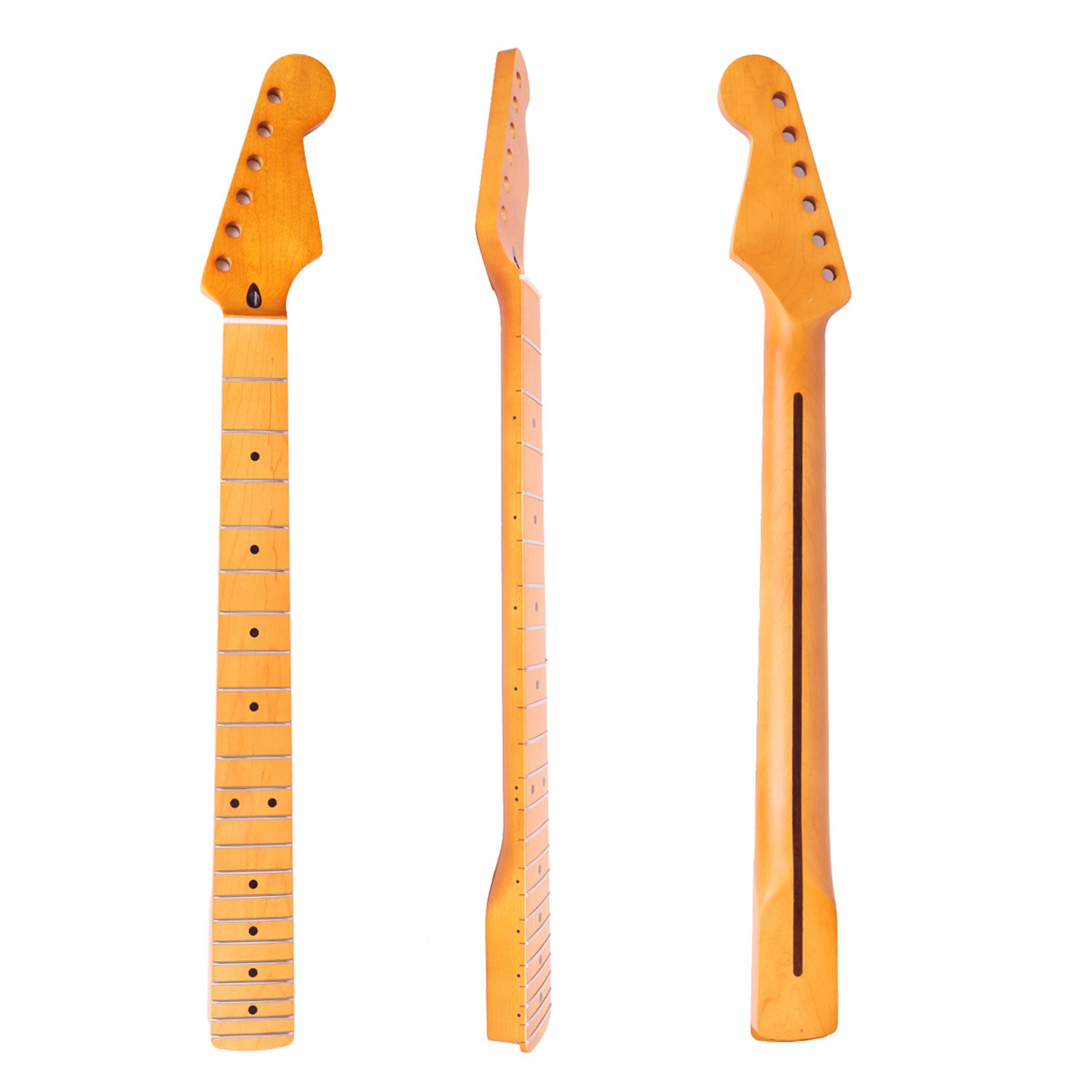 FretPrime Strat AAAAA Flame Maple Neck — Acrylic Block Inlay, Gloss Finish