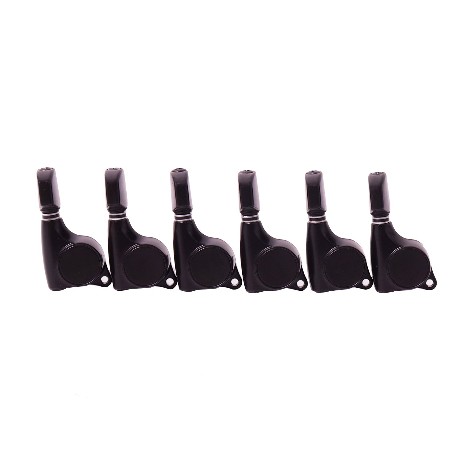 FretPrime 6R Tuners — 1:18 Ratio, Oval Knob, Black