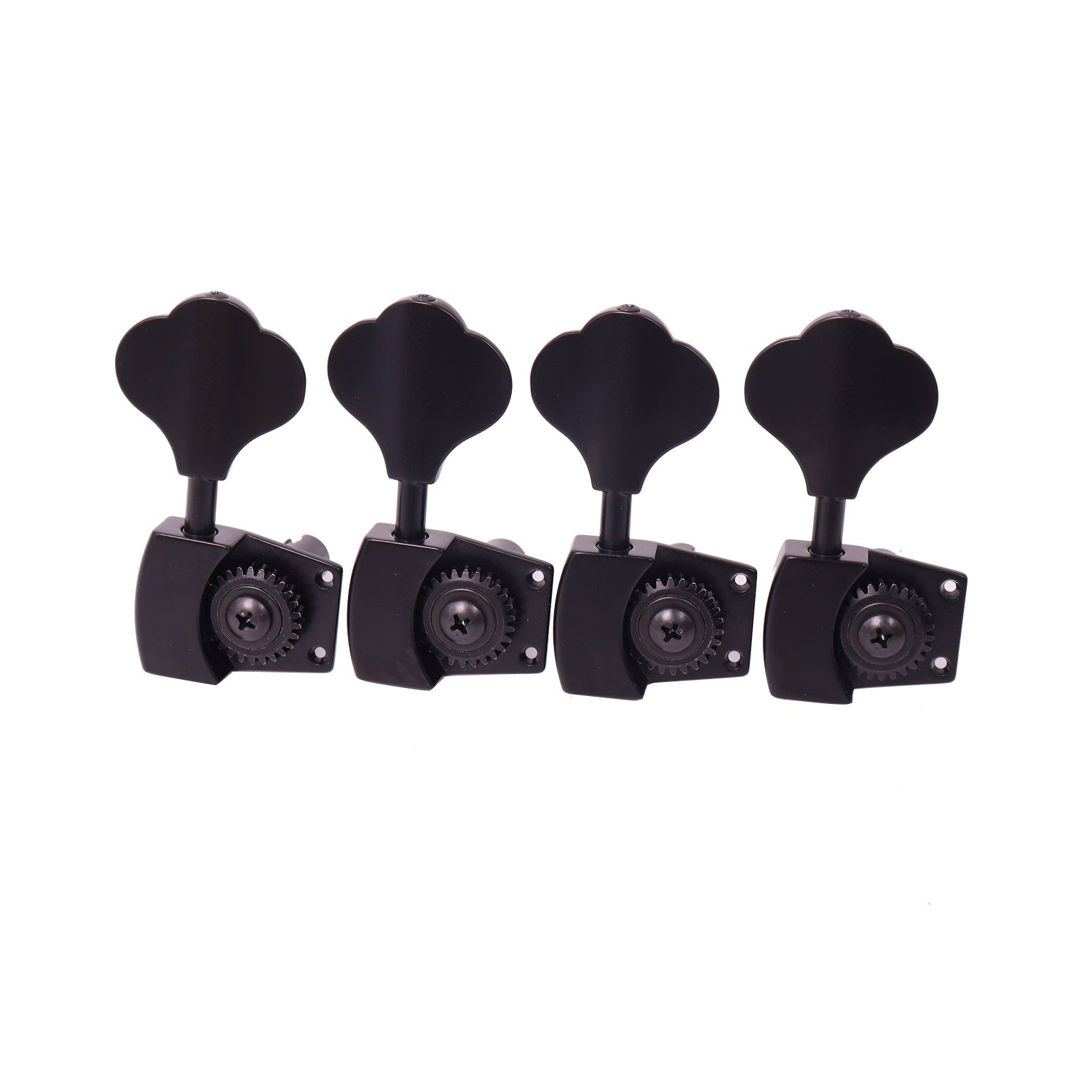 FretPrime 4R Bass Tuners — 1:26 Ratio, Open Gear, Black